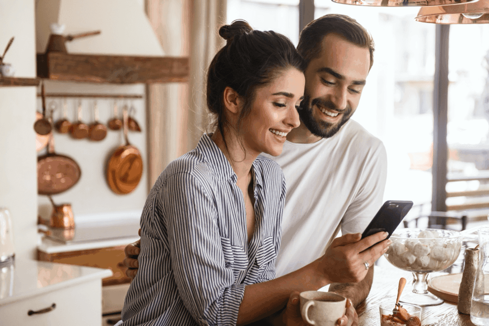 Couple Looking at Mobile