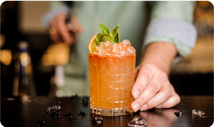 Beautiful beverage with garnish