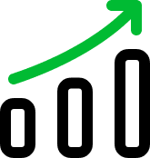 Chart with upward arrow