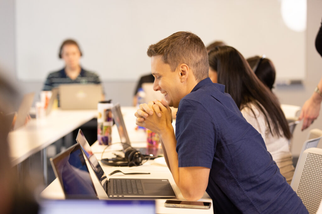 Employee at conference table