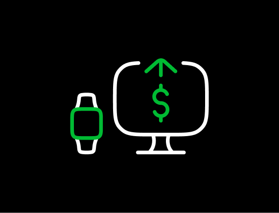 device icon with money symbol